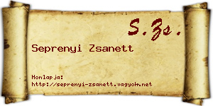 Seprenyi Zsanett névjegykártya