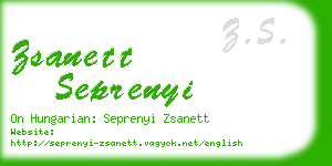 zsanett seprenyi business card